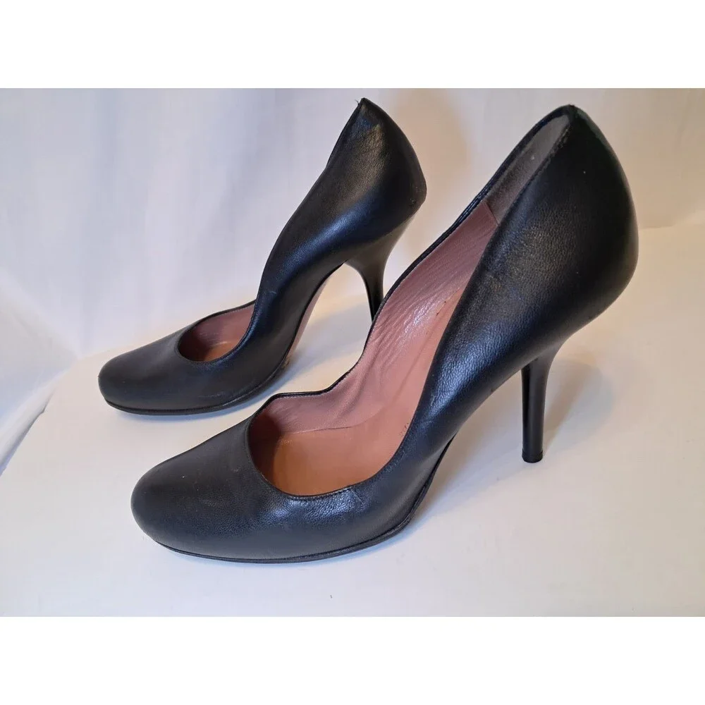 Les Tropeziennes Massimo Palazzo Size 39 EU/8.5 US Black Leather Pumps 4